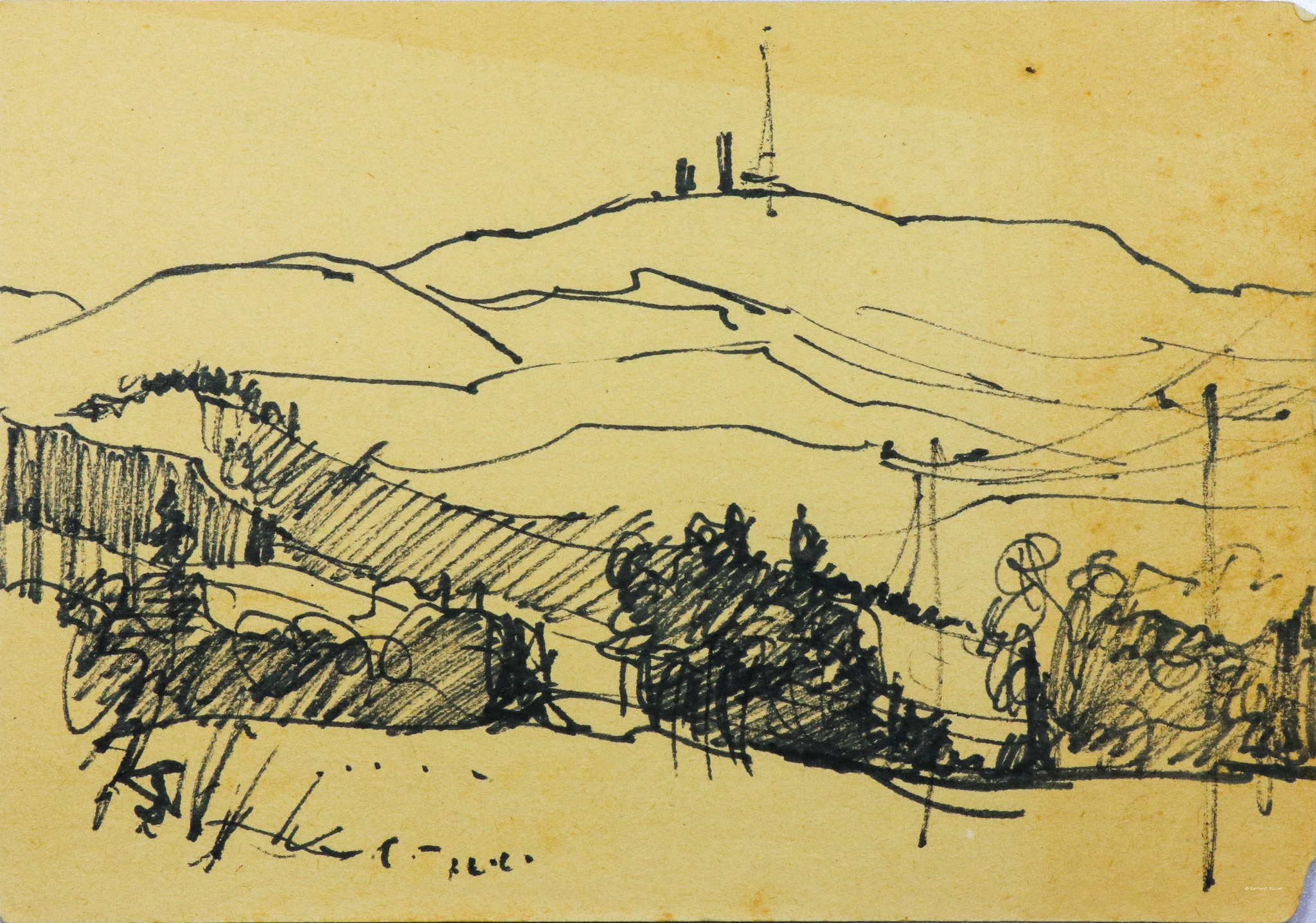 Landschaft mit Telefonmasten